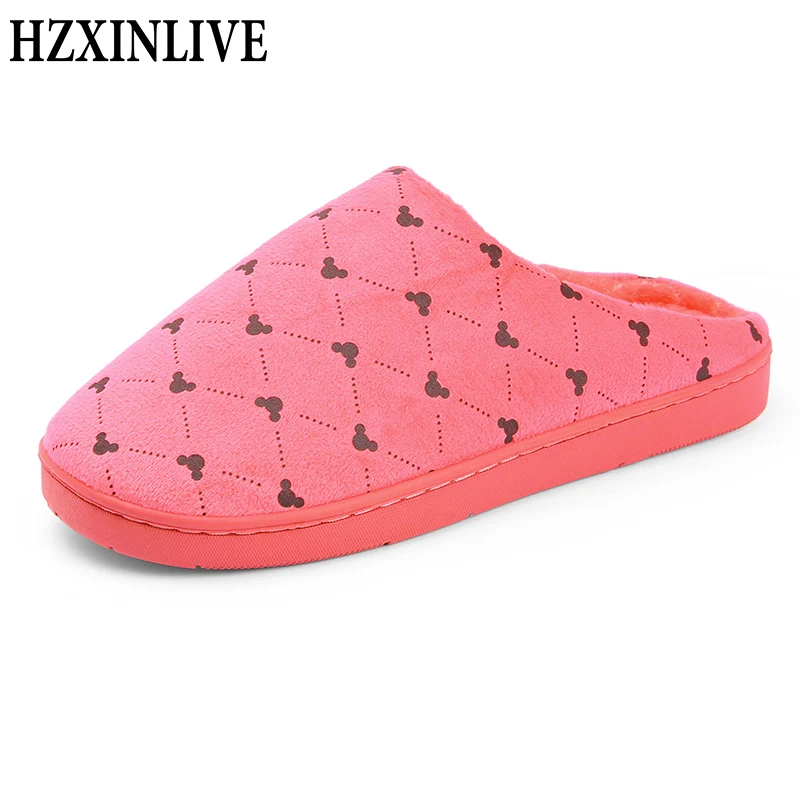 

HZXINLIVE Women Winter Home Slippers Non-slip Soft Corduroy Winter Warm House Slippers Indoor Bedroom Lovers Couples Floor 35-45