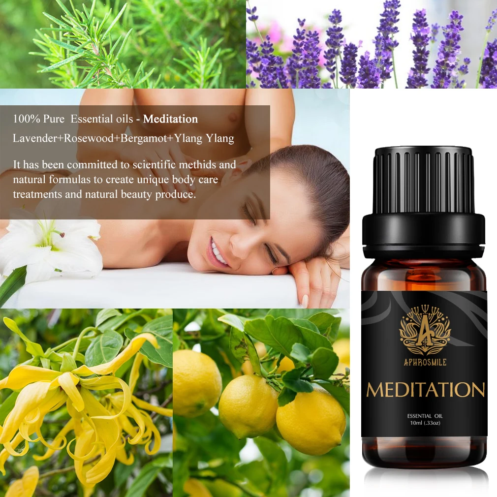 meditation Essential Oil is Anti Stress& Relax Mind Good Smell India Aromatherapy Oils Meditation 10Ml