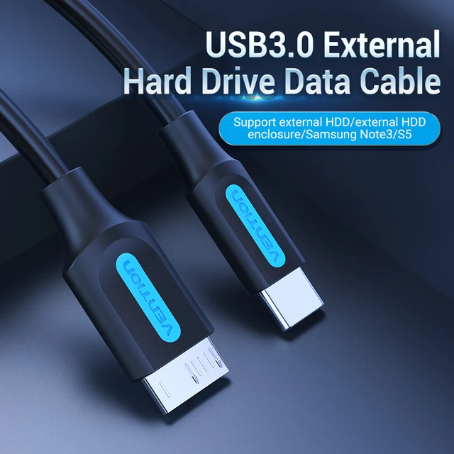 Conectores Micro B USB 3.0 Cable de disco duro externo de 5 Gbps Cable HDD  para Samsung S5 Note3 para Toshiba WD Seagate HDD Cables de alambre de