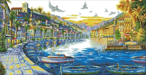 

cross stitch kits genuine long-staple cotton from Egypt with needle- kit STC 110505 river views