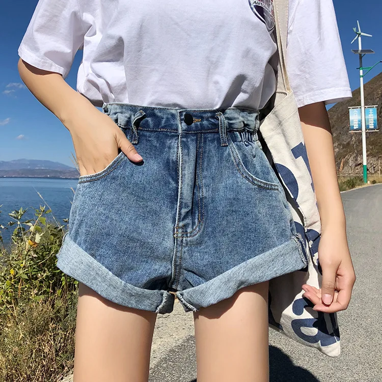 Новые продукты Весна и лето-городской Повседневный стиль Супер Универсальный западный стиль женские джинсовые шорты широкие шорты