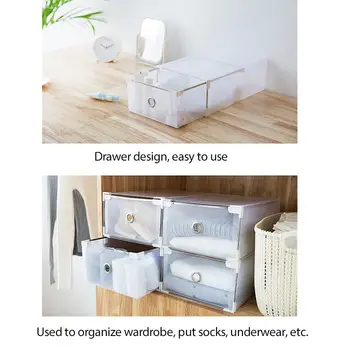 

New 1/10/20 Pcs Transparent Foldable Shoes Box Storage Metal Frame Stackable Dustproof Organizer Combination Shoe Cabinet