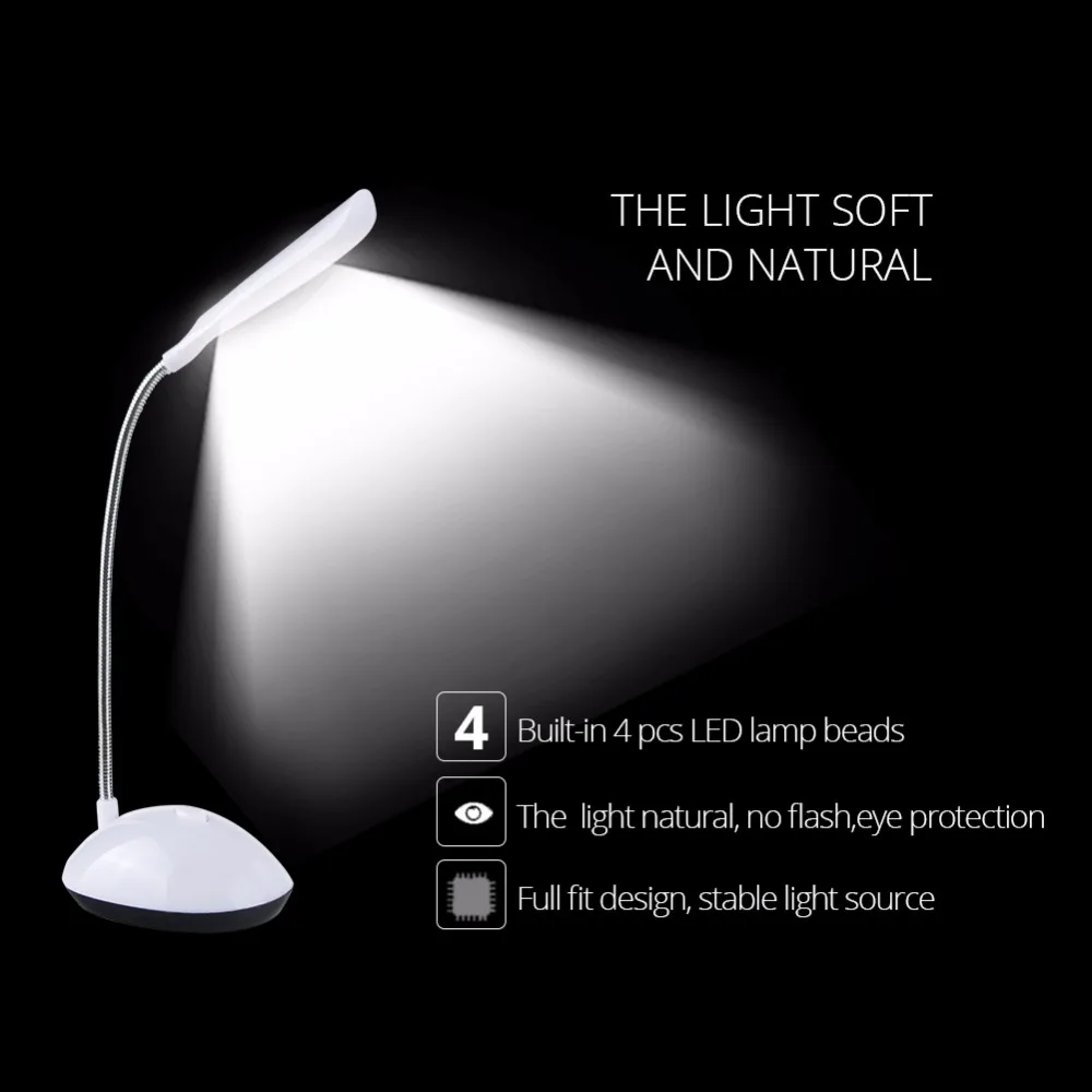 4 Colors Mini LED Desk Lamp Book Light AAA Battery Powered Eye-Protection Children Study Table Lamp 5