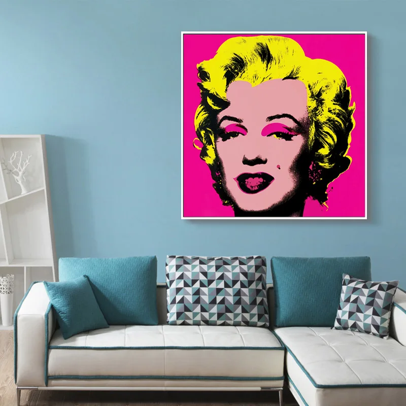 

Hot sale pop art collage Paintings Cuadros Unframed Real Hot Sale Marilyn Monroe Andy Warhol Painting Pop Art Print On Canvas