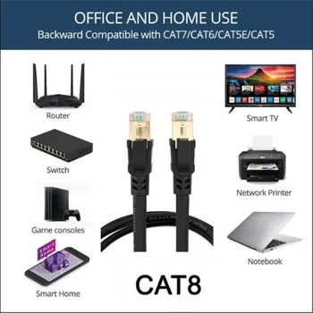 

RJ45 Cat8 Ethernet network Lan cable jumper 25 / 40Gbps for router laptop 100cm 200cm 300cm 50cm 150cmM