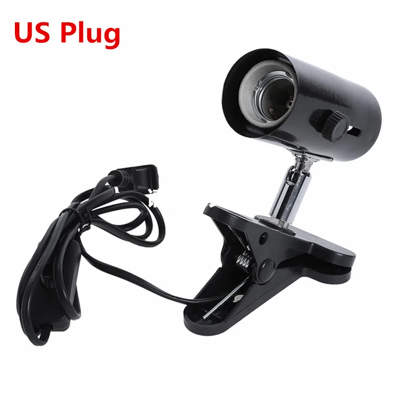 US Plug Black ПЭТ нагревательный держатель лампы UVB/лампочка "UVA" аквариумный светильник ing Инфракрасный Керамический Тепловой Излучатель светильник держатель лампы для рептилий питомцев Брудер - Цвет: US Plug Black