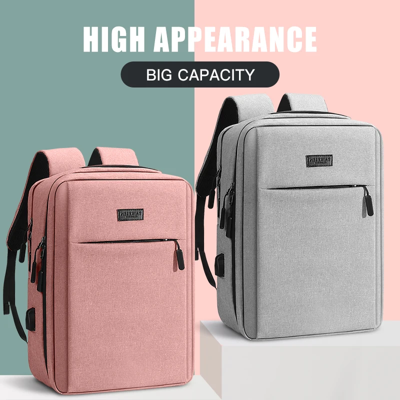 Mochila Laptop Usb para Mulheres e Homens Mochila Escolar Mochila de Viagem Bolsa de Lazer 15.6 16 17.3