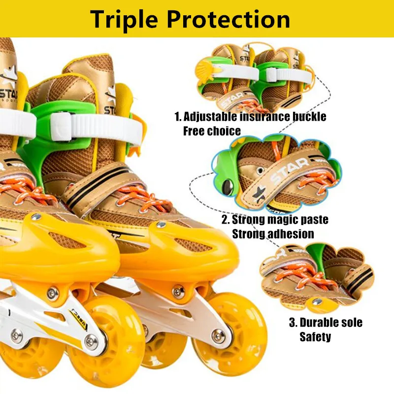 Boy&Girl Children PU Flash Wheel Speed Inline Skates Shoes Adult Men&Women Roller Skates Teens Sneakers for Foot Length:17-25cm