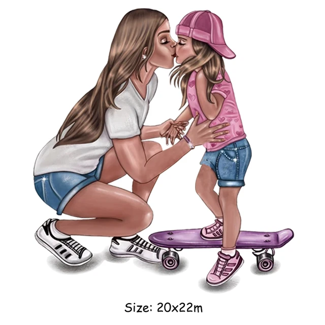 DIY Heat Transfer Patches Mom Girl Boy Printing Patches On Clothes Super Mom Dad Queen Stickers On T-shirt Dresses Jeans DZ621