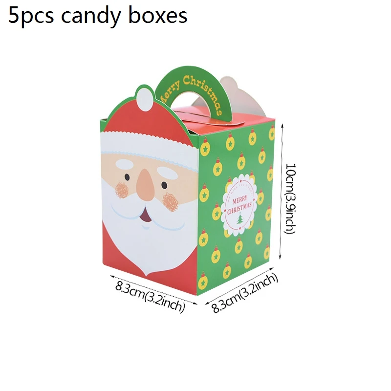 Christmas Candy Box Bell Christmas Tree Candy Apple Packing Box Christmas Eve Party Cookie Bag Gift Box Navidad Candy Box Decor - Цвет: B12 santa claus box