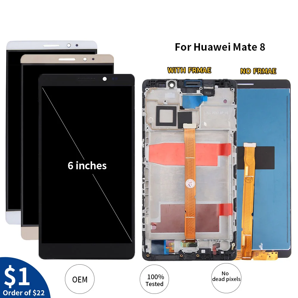 6," ЖК-дисплей для HUAWEI mate 8 сенсорный экран дигитайзер с рамкой Замена для HUAWEI mate 8 ЖК-дисплей NXT-L29+ подарки