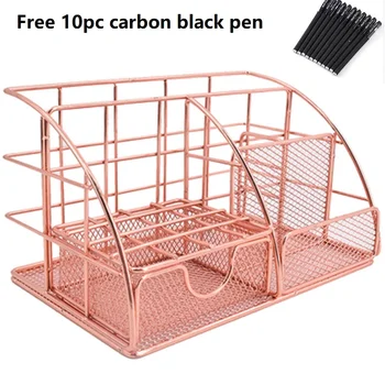 

Storage Basket Cosmetic Sundries Iron Box Desk Creative Metal Wrought Pen Holder Home Organization and Storage Stash Can