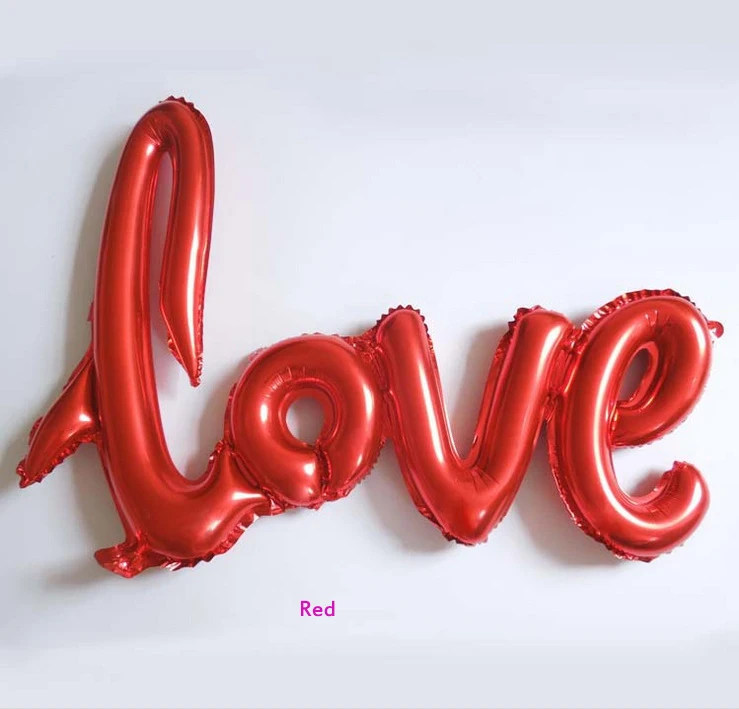 Высококачественные розовые/красные вечерние воздушный шар с дизайном «любовь» буквы фольги воздушный шар девичник вечерние аксессуары свадебный Декор сувениры для девичника - Цвет: RED