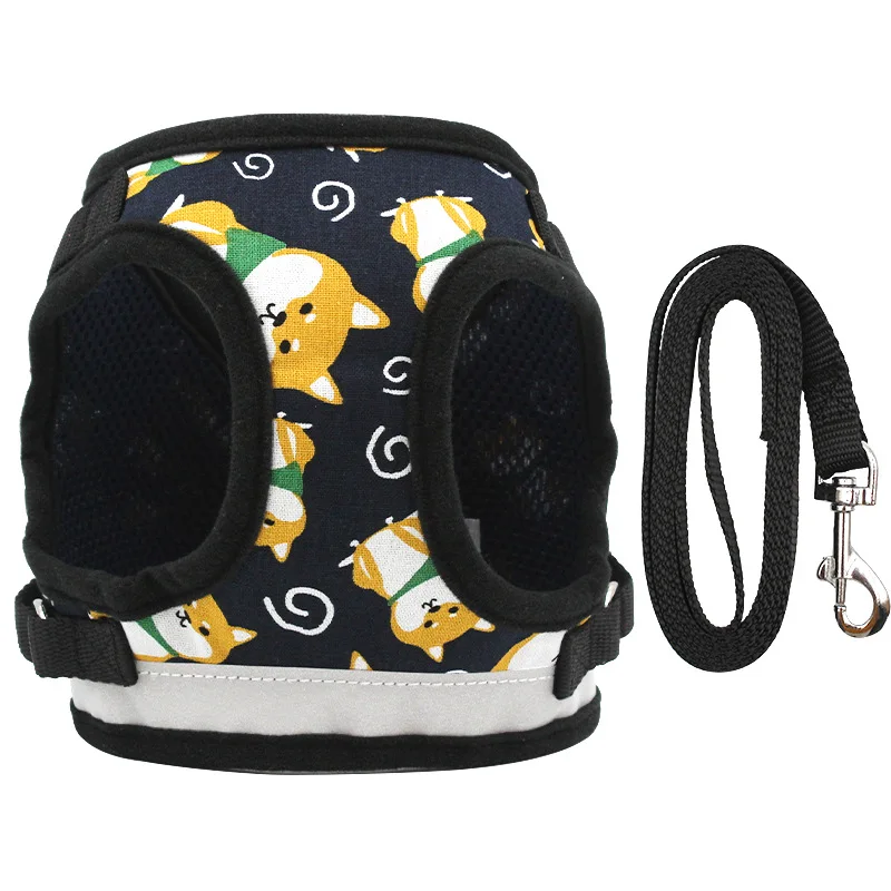 Pet Dog Harness Leash Set Dog Chest Strap Rope Reflective Vest Harness Outdoor Walking Lead Leashes Traction Rope for Pet Dogs