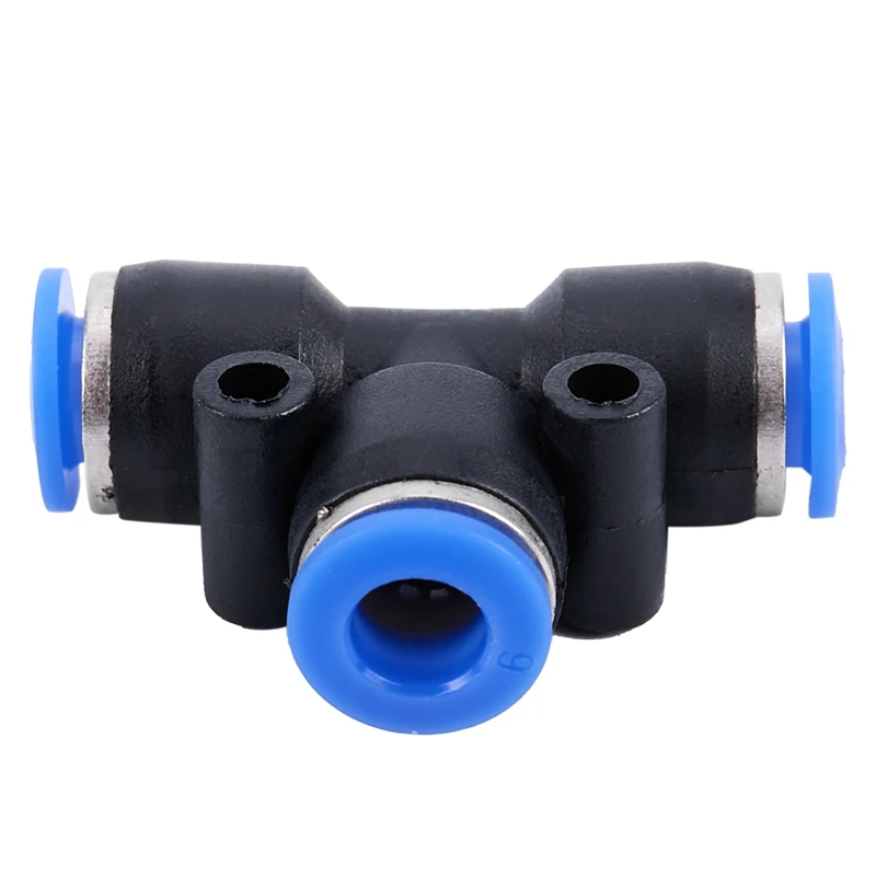 Promotion! 10 pcs Black Blue Equal to 6mm Joint Pneumatic Push In Fittings