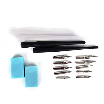 

2020 Nib Holder Eraser Painting material escolar Stationery Set 1 set Manga Pen Dip Pen Set Cartoon Calligraphy Drawing Tool