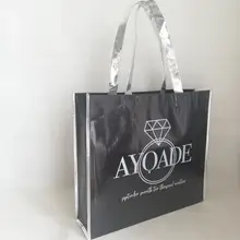 500 шт/лот персонализированные сумки с вашим сообщением или логотипом металлик черный на заказ нетканый продуктовый мешок для магазинов и мероприятий