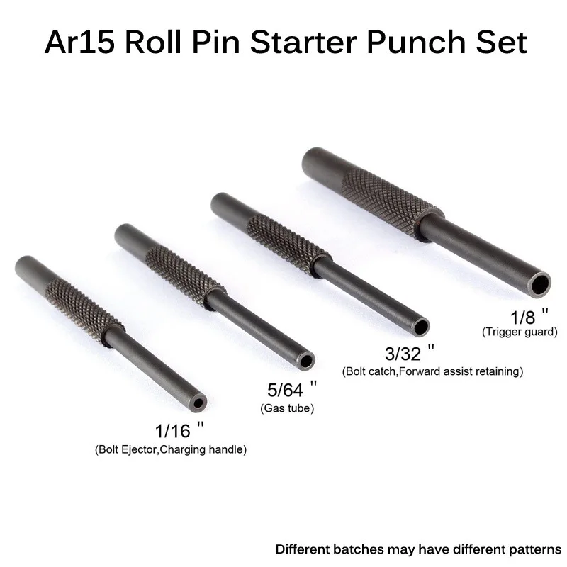 

4pcs Tactical AR15 Gunsmithing Armorer Steel Roll Pin Starters Pin Punch Tool Hollow End 1/16 5/64 3/32 1/8 Ultimate Arms Gear