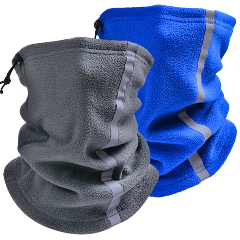 

Men Women Winter Bandana Cycling Face Cover Snowboard Ski Neck Warmer Gaiter Reflective Strip Polar Fleece Tube Scarf Mask