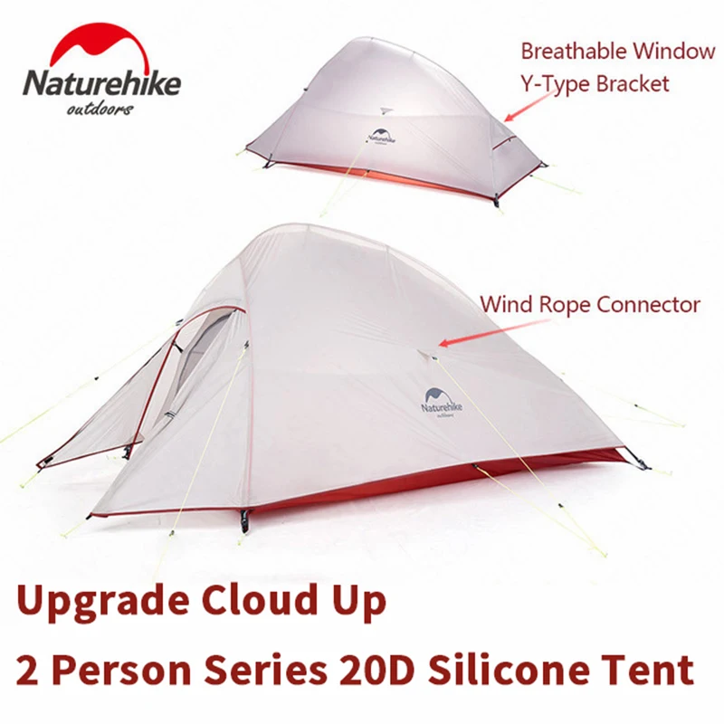 Naturehike Cloud Up 1 2 3 Человек Палатка Сверхлегкий Открытый походный снаряжение 2 человек путешествия зимний кемпинговый тент с ковриком