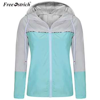 

Free Ostrich Women Hooded Patchwork Jacket Female Multicolor Windbreaker Spring Autumn Basic Jackets Coats Streetwear N30