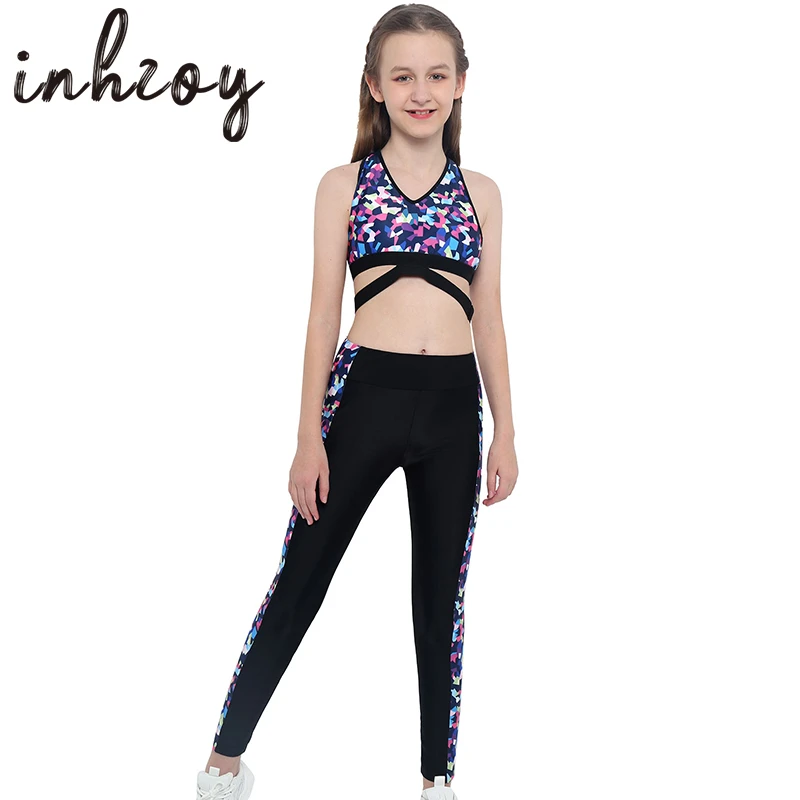 Girls dance crop top and leggings Clearance