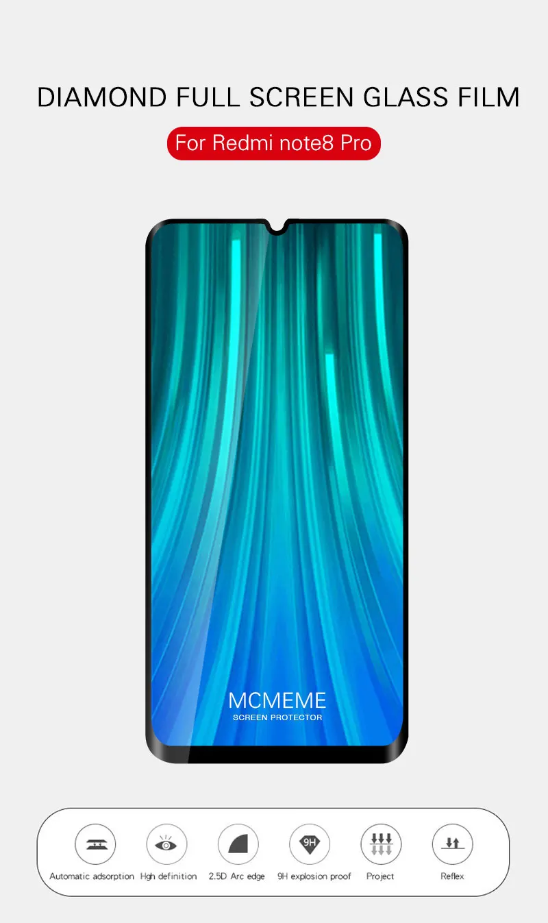 Полное покрытие из закаленного стекла для Xiaomi Redmi Note 8 Note8pro стеклянная Защитная пленка для экрана для Xiaomi Redmi Note 8 Note8 pro стекло
