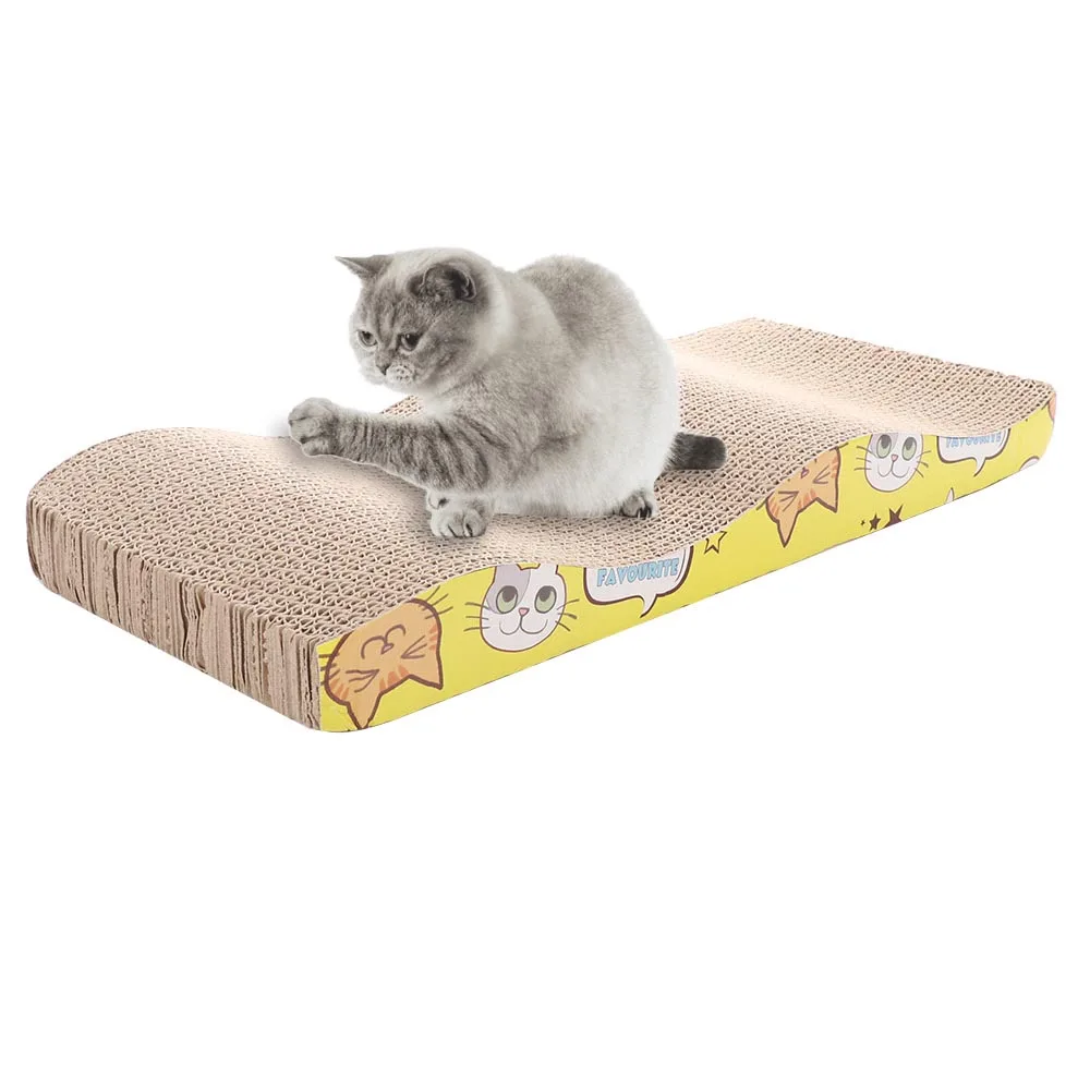 

S Shape Corrugated Paper Cats Scratch Board Grinding Nails Interactive Protecting Furniture Cat Toy Large Size Cat Scratcher Toy