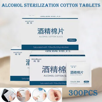 

100/300 Pcs Alcohol Wet Wipe Disposable 75% Soft Alcohol Prep Pads Individually Wrapped Disinfection Cleaning Tablets #N3