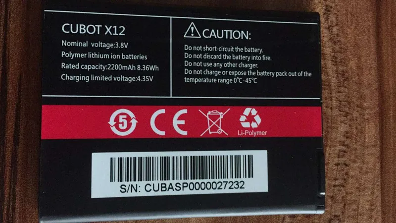 

original Cubot X12 mobile phone battery 2200mah for Cubot X12 MTK6735 Quad Core Phone Android 5.1 4G FDD LTE 5.0"-
