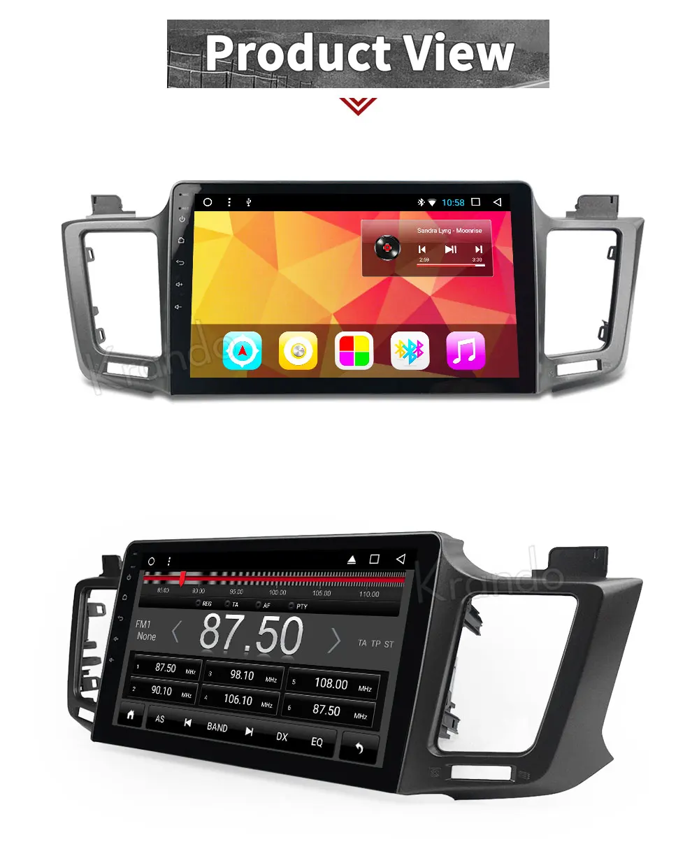 Krando 10," Android 8,1 Автомобильная навигационная мультимедийная система gps для toyota RAV4+ аудио радио dvd-плеер wifi bluetooth DAB