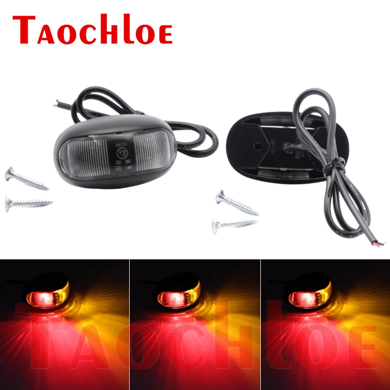 2Pcs 12V 24V LED Side Marker Lights For Truck Clearance Lights Lorry