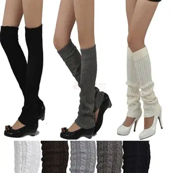 

Leg Warmers Women Warm Knee High Winter Knit Solid Crochet Leg Warmer Socks Warm Boot Cuffs Beenwarmers Long Socks