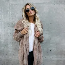 11 цветов пальто из искусственного меха для женщин осень зима теплая мягкая меховая куртка на молнии с карманами женские плюшевые пальто Верхняя одежда плюс S-5XL