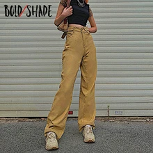 

Bold Shade Streetwear Urban Style Jeans Unicolor Grunge Fashion Women Straight Dneim Pants Y2K Vintage Loose Trousers Winter