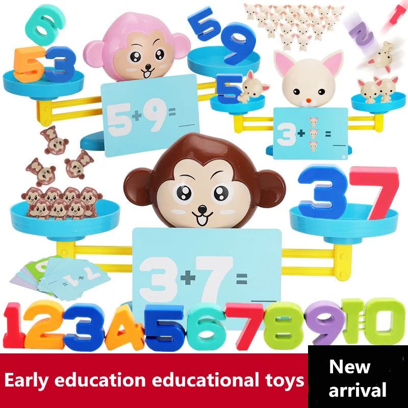 

New Monkey Balance Toy Balance Game Educational Toy Learning Addition and Subtraction Early Childhood Education Teaching Aid