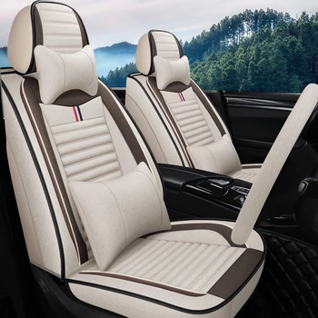 

Full Coverage flax fiber car seat cover auto seats covers for toyota premio prius 20 30 rav4