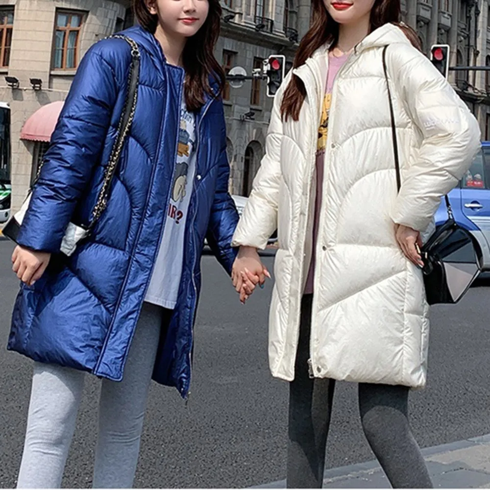 

Korean Style Women's Parkas Coats Hooded Winter Jacket For Women Female Coats Zipped Warm 2019 Women Parka Clothes Manteau Femme