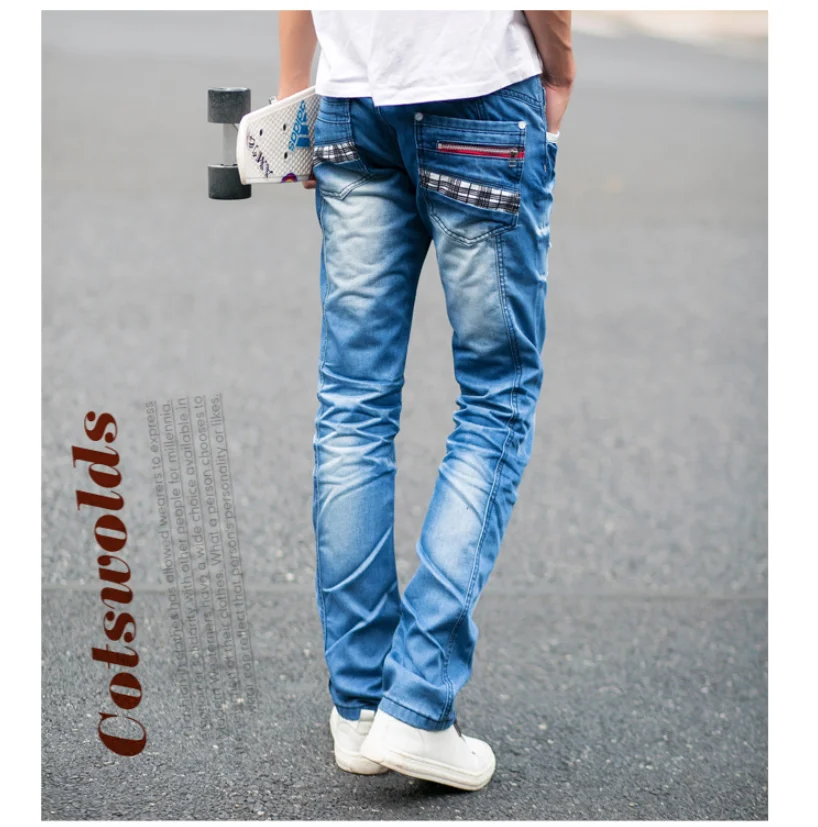 Mens Jeans 2021New Casual Slim Fit Blue 