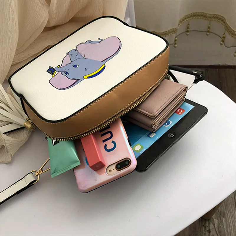 Disney мультфильм Dumbo мобильный женский монетница сумка через плечо PU женская модная сумочка маленькая упаковка подарок мобильный телефон сумки
