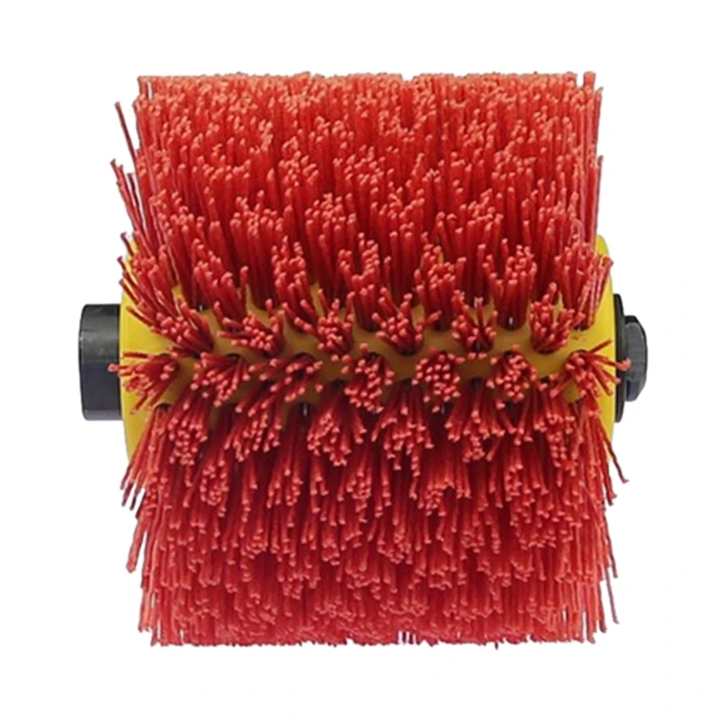 Hot P80 Red Abrasive Wire Drum Brushes Deburring Polishing Buffing Wheel for Furniture Wood Angle Grinder Adapter