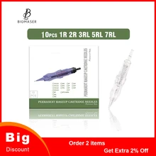 Biomaser 10 шт. революционная Татуировка иглы Перманентный макияж картридж иглы для тату машина комплект игла для бровей 1R, 2R, 3R, 5R