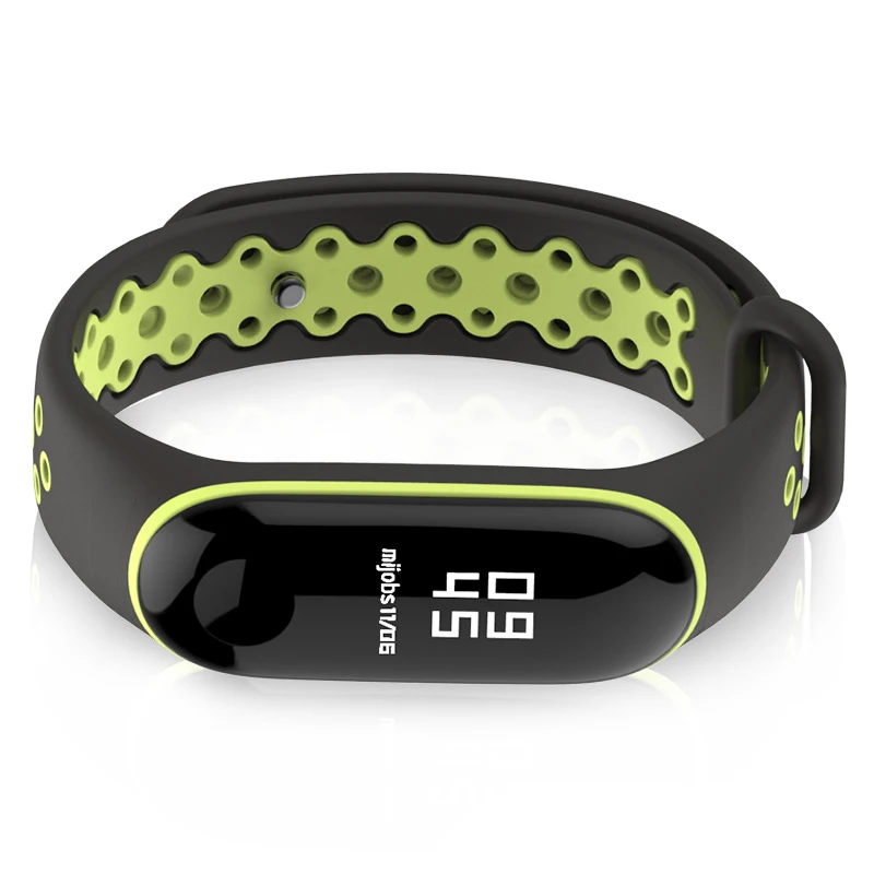 Цветной mi Band 3 4 силиконовый браслет двойной цвет сменный ремешок для оригинальной Xiaomi mi band 3 4 belt D20