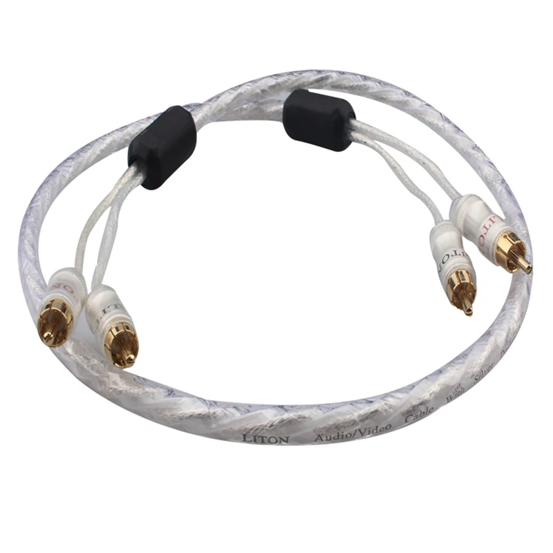 

HiFi Audio Liton Silver-plated Double Filter Magnetic Ring Fever Audio Signal Line Tube Speaker Amplifier Cables