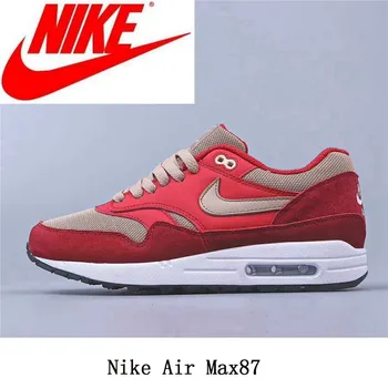 

Nike Air Max1 Max87 Pig Eight Leather Men's and Women's Sports Running Shoes Size 36-45 Red Nike Air Max 1 comfortable