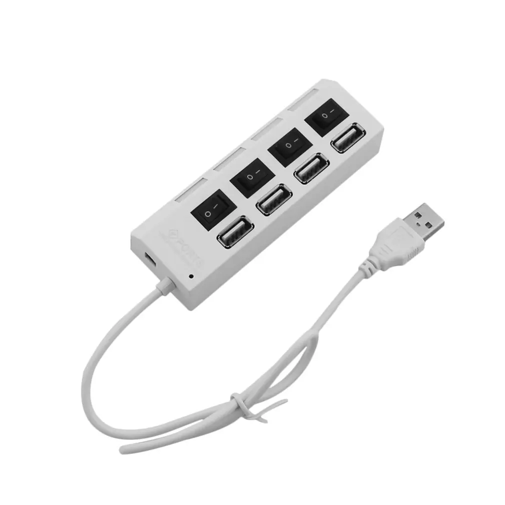 4 порта несколько USB2.0 концентратор сплиттер адаптер Высокая скорость для ПК ноутбук подключи и играй с переключателем ВКЛ/ВЫКЛ