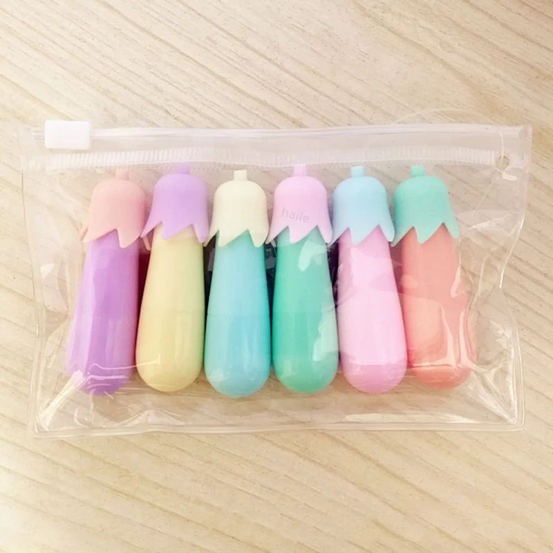 Zonon 12 Pieces Mini Pill Shaped Highlighter Pens Cute Face Graffiti Marker  Pens Girls Stationery Kawaii Pens for Students Office School Home