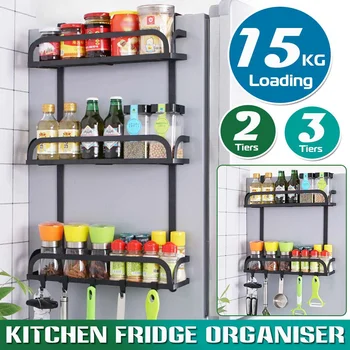 

2/3 Tier Kitchen Multifunction Refrigerator Storage Rack Organizer Shelf Space Saver Fridge Side Wall Storage Hanging Holder