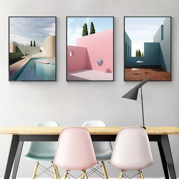 

Abstract Still Life Modern Building Canvas Painting Prints and Posters Cuadros Wall Art Pictures for Living Room Home Decoration