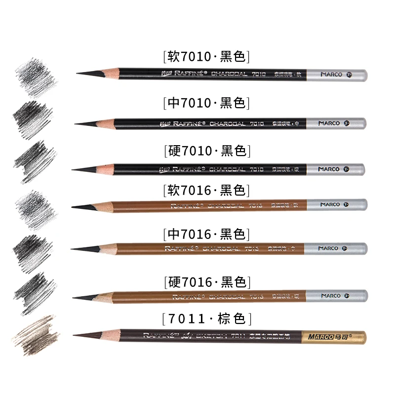 Marco Профессиональный деревянный карандаш для рисования скетчей мягкий Угольные карандаши ручка для студента эскизов товары для рукоделия